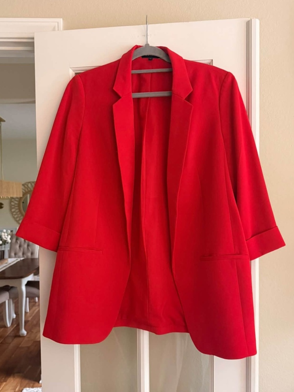 Express Red Mid-Length Sleeve Blazer